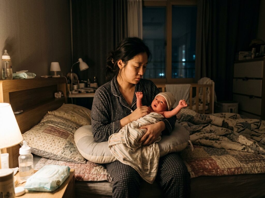 0~4개월 아기 통잠 실패 원인, 모로반사로 밤에 깨는 신생아와 피곤한 부모 상황